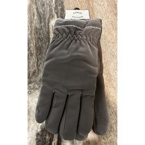 Mens Warm Winter Gloves Dress Gloves Faux Fur Lining Medium 10" Gray